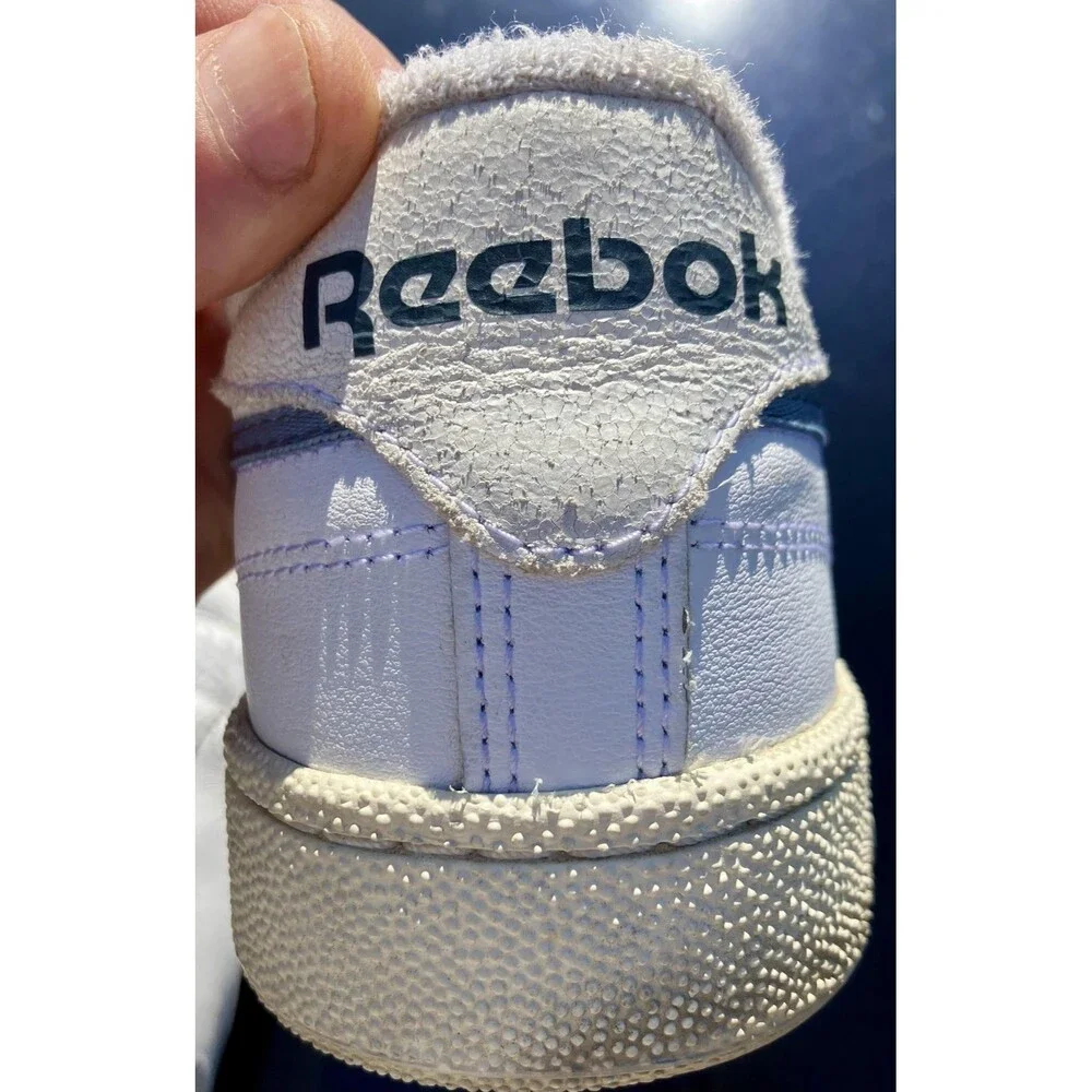 Reebok White Leather Shoes Mens 8.5 Classic Lace Up Low Top Casual Sneakers